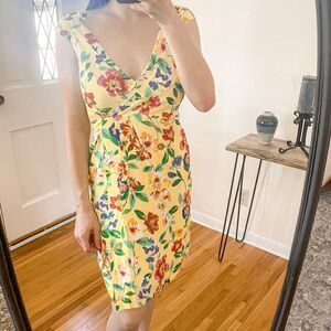 Kate Spade Cathleen Yellow Floral Wrap Mini Dress 4